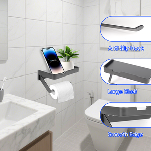 El soporte autoadhesivo confiable de marca china con cubierta y estante ahorra espacio elegante oculta y sostiene Mega rollos - Product Image 4