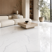 Carrelage en céramique blanc de Chine 600x600mm, carrelage en porcelaine, carrelage mural en marbre glacé pour salon