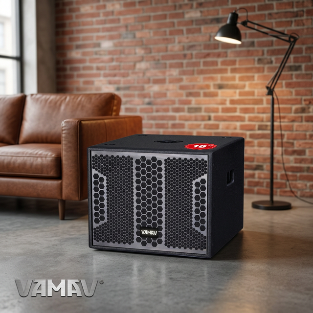 VAMAV Pro Audio NOVA TX10S Wooden Active Subwoofer 400W RMS DSP & Class D Amplifier Ideal for DJ Sound Systems Stage Performance