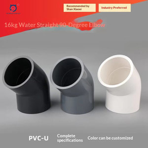 Raccords de tuyauterie en <span class=keywords><strong>PVC</strong></span> pour l'alimentation en eau, coudes à 45 degrés, raccords droits et semi-courbes, blanc, gris, gris foncé, connecteurs en plastique résistants à la corrosion - Product Image 2