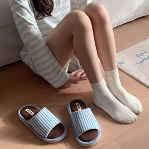 Хлопковые льняные домашние тапочки - Product Image 6