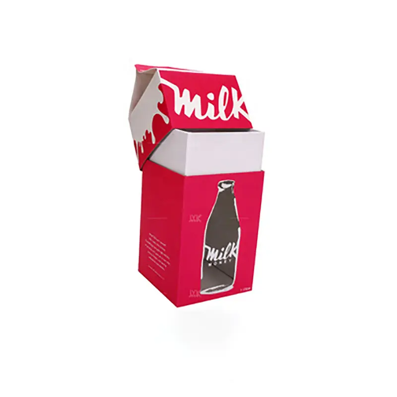 למחזור כיכר קרטון עצמי תחתון מנעול חלב מיידי קפה אריזה קופסות עם לוגו מותאם אישית