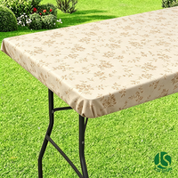 Nappe ajustée élastique en PEVA antidérapante de qualité supérieure avec envers en flanelle non tissée, écologique, imprimé botanique vintage rose beige rustique