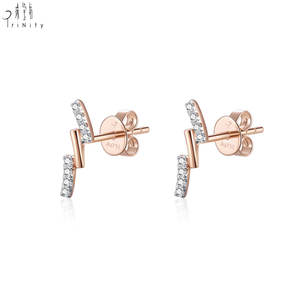 Pendientes de Diamantes Finos al por Mayor para Mujer, Joyería de Oro Rosa de 18K, Diseño de Diamantes Naturales de Forma Redonda - Product Image 2
