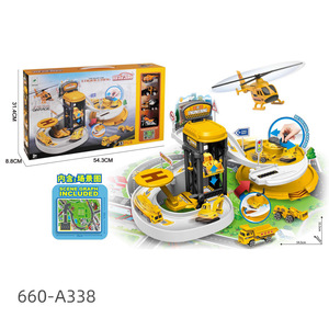 Set de garaje de estacionamiento con coches de aleación, helicóptero y mapa para niños, juguete de juego de roles - Product Image 4