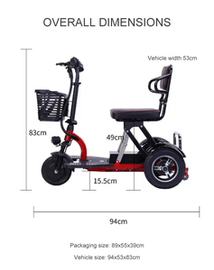 קורקינט ניידות פנאי מתקפל בעל שלושה גלגלים, מנוע ללא פחמים, סוללת ליתיום, טווח נסיעה 30-60 ק\\\"מ, שלדת פלדה - Product Image 3