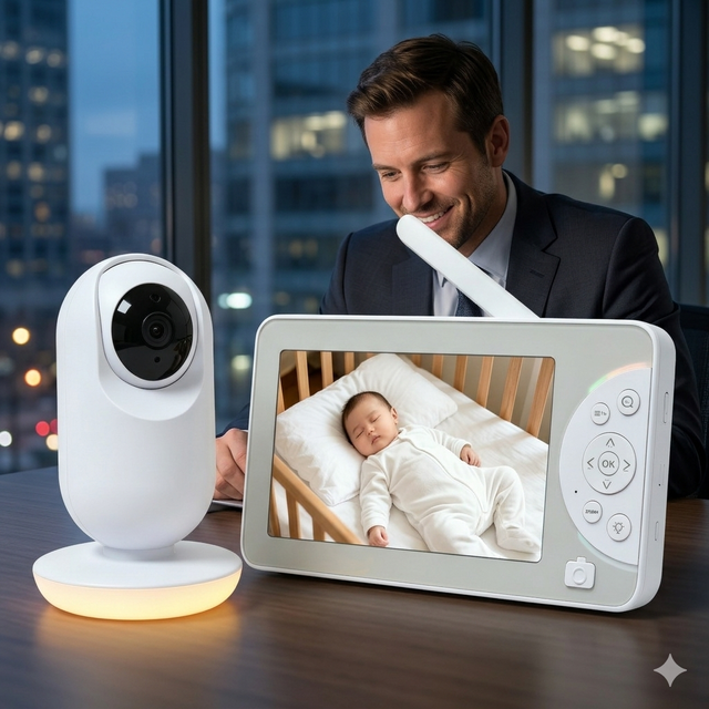 KT716W Smart AI Baby Monitor 7 Inch 720P HD WiFi Wireless Video Baby Camera with Crying Detection Screen Capture Recorder