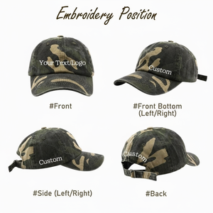 ODM OEM personalizado impresión deportes táctico camuflaje al aire libre pesca caza Vintage hombres ala plana gorra de béisbol gorra - Product Image 6