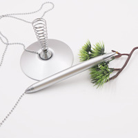 Portalápices personalizable para escritorio de oficina, bolígrafo de Metal con contador de firmas de 1,0mm con cadena y logotipo personalizado de seguridad fija