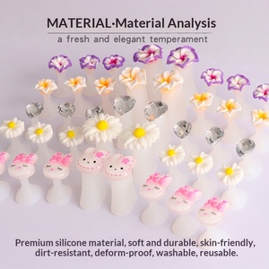 Nouveau séparateur d'orteils en silicone pour le nail art, motif marguerite japonaise et lapin de dessin animé, doux, réutilisable et lavable, pour le commerce transfrontalier - Product Image 3