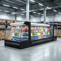 Vitrine réfrigérée modulaire sans givre avec éclairage LED intégré pour section produits frais