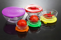 Ensemble de récipients en verre pour le déjeuner, la préparation des repas et les restes, va au lave-vaisselle et au four