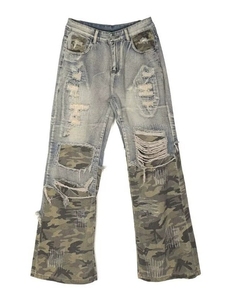 Jeans da donna a gamba dritta in denim, stile retrò, vestibilità regolare, <span class=keywords><strong>con</strong></span> lavaggio colorato, vita media in maglia e chiusura frontale <span class=keywords><strong>con</strong></span> <span class=keywords><strong>bottoni</strong></span> - Product Image 5