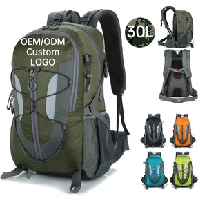 30 L Wholesale Logo Custom Waterproof Hiking Outdoor Trekking Camping Travel Bag Mountaineering Rain Cover Backpack Rucksack