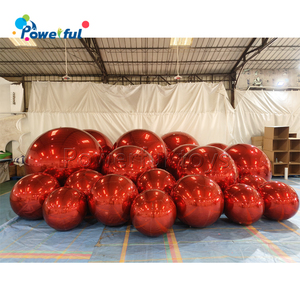 Büyük parlak şişme noel süs çeşitler kırmızı ayna topları - Product Image 4