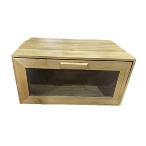 Boîte de rangement pour pain en bambou et bois Mountain Guest 40x22x60 cm avec porte, pour comptoir de cuisine, anti-poussière - Product Image 5