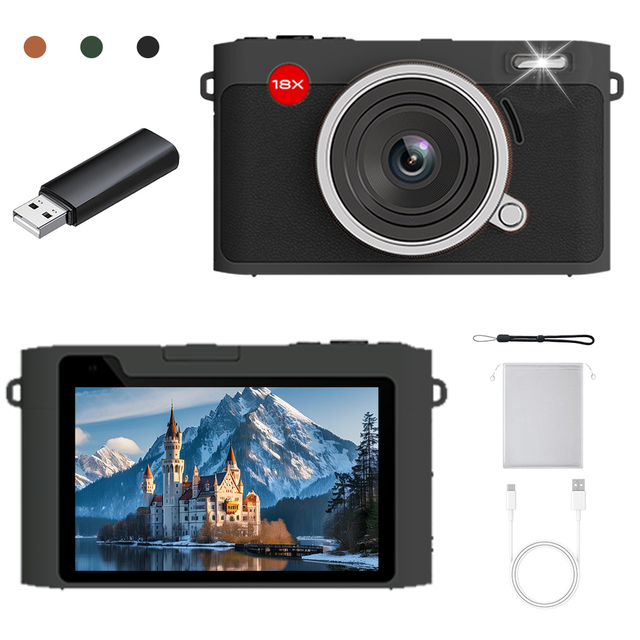 Wholesale 5K HD Instant Mirrorless Camera 17x-30x Optical Zoom Dual Screen OEM ODM Music Playback Creative Filter for Retro