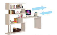 Estantería Esquinera de Diseño Moderno y Escritorio Integrado para Computadora y Escritura, Ideal para el Hogar
