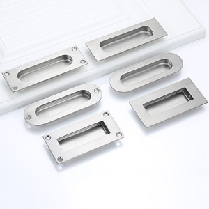 Tiradores de cajón ocultos de acero inoxidable, diseño minimalista rectangular, tirador de muebles antirust - Product Image 1
