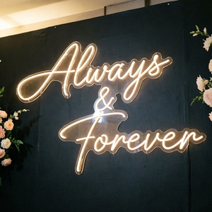 Insegna al Neon Personalizzata 'Always & Forever', 'Vuoi Sposarmi?', Insegna LED con Cognome per Decorazioni Matrimoniali - Product Image 1