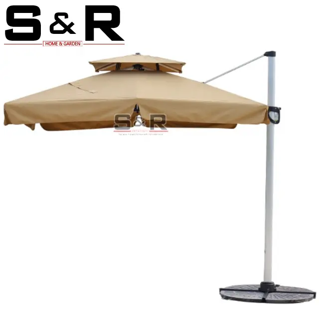 屋外用家具ダブルトップ傘屋外ガーデンスタンド傘パティオ大きな屋外傘
