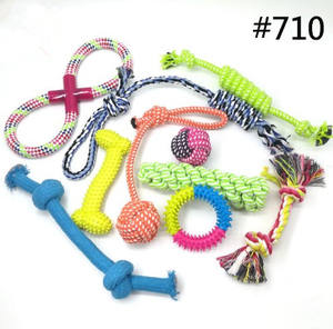 Özel pet köpek çiğnemek oyuncak <span class=keywords><strong>10</strong></span> paket set top kauçuk pamuk halat interaktif köpek oyuncak - Product Image 4