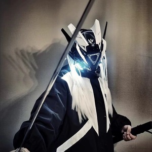 2023 nouveau produit Design fête masques samouraï casque fête barre lumineuse Halloween carnaval plein visage LED Cyberpunk casque - Product Image 1