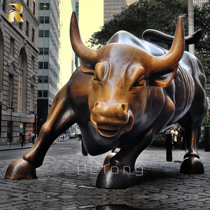 Decorazione di grandi dimensioni in metallo scultura animale muro di bronzo Street <span class=keywords><strong>Bull</strong></span> statua per la vendita - Product Image 1