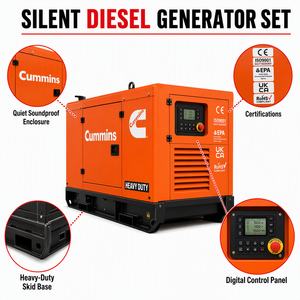 Générateur diesel industriel 1500 kVA 1200 kW triphasé pour usines de fabrication - Product Image 1