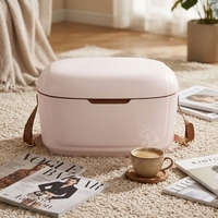 Glacière Médicale Portable Réutilisable 12QT Populaire avec Bandoulière Amovible, Boîte Isotherme Ronde pour Aliments et Voyage en Extérieur