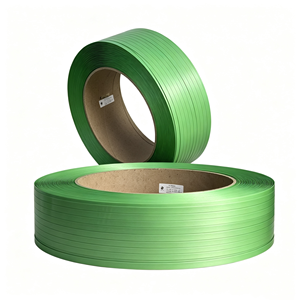 สายรัดโพลีเอสเตอร์ PET สีเขียว ความแข็งแรงสูง สำหรับบรรจุภัณฑ์พาเลทสินค้าหนัก ใช้กับเครื่องรัดอัตโนมัติ - Product Image 1
