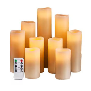 Set più popolare di 5 pezzi vera cera pilastro LED candele tremolanti senza fiamma a batteria decorazione per la casa con telecomando - Product Image 5