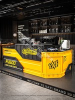 Comptoir de bar vintage rustique industriel, comptoir de réception pour restaurant, café, boutique de barbecue, mobilier en métal rétro - Fabrication sur mesure OEM/ODM