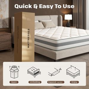 Cubrecolchón de Espuma Viscoelástica con Resortes Ensacados de Látex, Tamaño Individual, Matrimonial, Queen, King y Full, para Juegos de Muebles de Dormitorio y Hospitales - Product Image 4