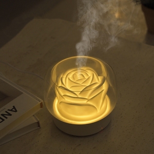 Máy Tạo Độ Ẩm Khuếch Tán Hương Thơm Hoa Silicon Đèn Ngủ <span class=keywords><strong>LED</strong></span> 7 Màu Máy Phun Sương Hương Thơm 400Ml Cho Gia Đình - Product Image 1