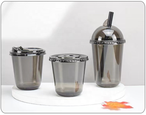 Nuevos Vasos Desechables de Plástico PET Redondos Negros de 12oz, 14oz y 16oz con Tapa para Bebidas Frías, Café Helado, Té Boba, con Logotipo Personalizado, Ecológicos - Product Image 3
