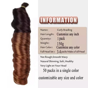 ผม<span class=keywords><strong>ถัก</strong></span>เกลียวลอนหลวม150กรัม24นิ้วผม<span class=keywords><strong>ถัก</strong></span>เปียสังเคราะห์ม้วนแบบฝรั่งเศสยืดเงางาม - Product Image 3