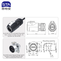 Connecteur d'interface numérique AV standard étanche IP68 SL24 LP24, prise aviation pour connexions d'équipements audio-vidéo