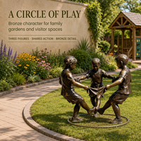Sculpture en bronze coulé d'enfants jouant, artisanat métallique pour parcs, écoles, cours, jardins et décoration artistique publique