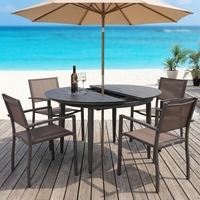Ensemble de table et de chaises de salle à manger d'extérieur pliables en aluminium modernes, meubles de patio extensibles pour jardin, terrasse, restaurant