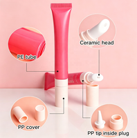 Tube cosmétique en PE souple de 16 mm pour crème contour des yeux, tube applicateur de brillant à lèvres à pression douce, tube applicateur de massage en céramique rafraîchissant pour conteneur de soins de la peau