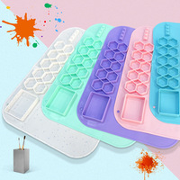 Tableau de dessin en silicone de style carte, best-seller transfrontalier, pour enfants, pour aquarelle, peinture à l'huile et mélange de couleurs