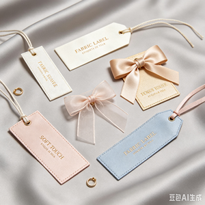 Étiquettes personnalisées pour vêtements de marque, forme <span class=keywords><strong>d</strong></span>écoupée mignonne pour vêtements <span class=keywords><strong>d</strong></span>'enfants, étiquettes en papier écologique avec gaufrage à chaud doré pour lingerie et sacs - Product Image 2