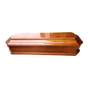 Yetişkin cenaze malzemeleri için 2024 sıcak satış cenaze katı ahşap tabut ahşap tabut