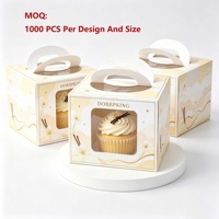 Cajas de Postre Blancas Plegables Elegantes de Papel de Grado Alimenticio Personalizadas al por Mayor con Tapa Transparente para Fiestas de Postres, Pasteles de Boda y Panadería