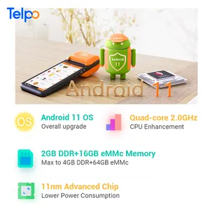 Telpo Android 11 smart mobile zum Mitnehmen Handheld pos-terminal mit nfc-Leser 6 Zoll Bildschirm mit ticket