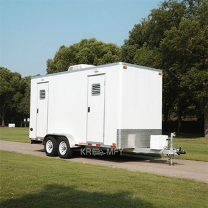Remorque WC mobile de luxe homologuée DOT, 2 cabines, en acier moderne, avec toilettes portables et lavabos intégrés - Product Image 6