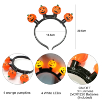 Grosir Headband Labu LED Kustom yang Berkedip Menyala dalam Gelap untuk Hadiah dan Perlengkapan Pesta Karnaval Halloween