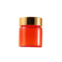 Bouteille en plastique PET rouge personnalisée de 30 ml (1 oz) pour capsules, petite bouteille à médicaments avec couvercles noirs à double ligne pour pilules et médicaments