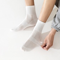Chaussettes de sport respirantes en coton à maille pour hommes, avec logo personnalisé, certifiées OEKO-TEX100, anti-odeur, évacuant l'humidité, sans coutures, vente en gros